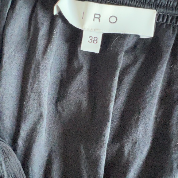 New IRO Paula Metallic Silk Tie-Front Dress Black/Silver Cotton Lined Sz 38 S - Picture 7 of 16